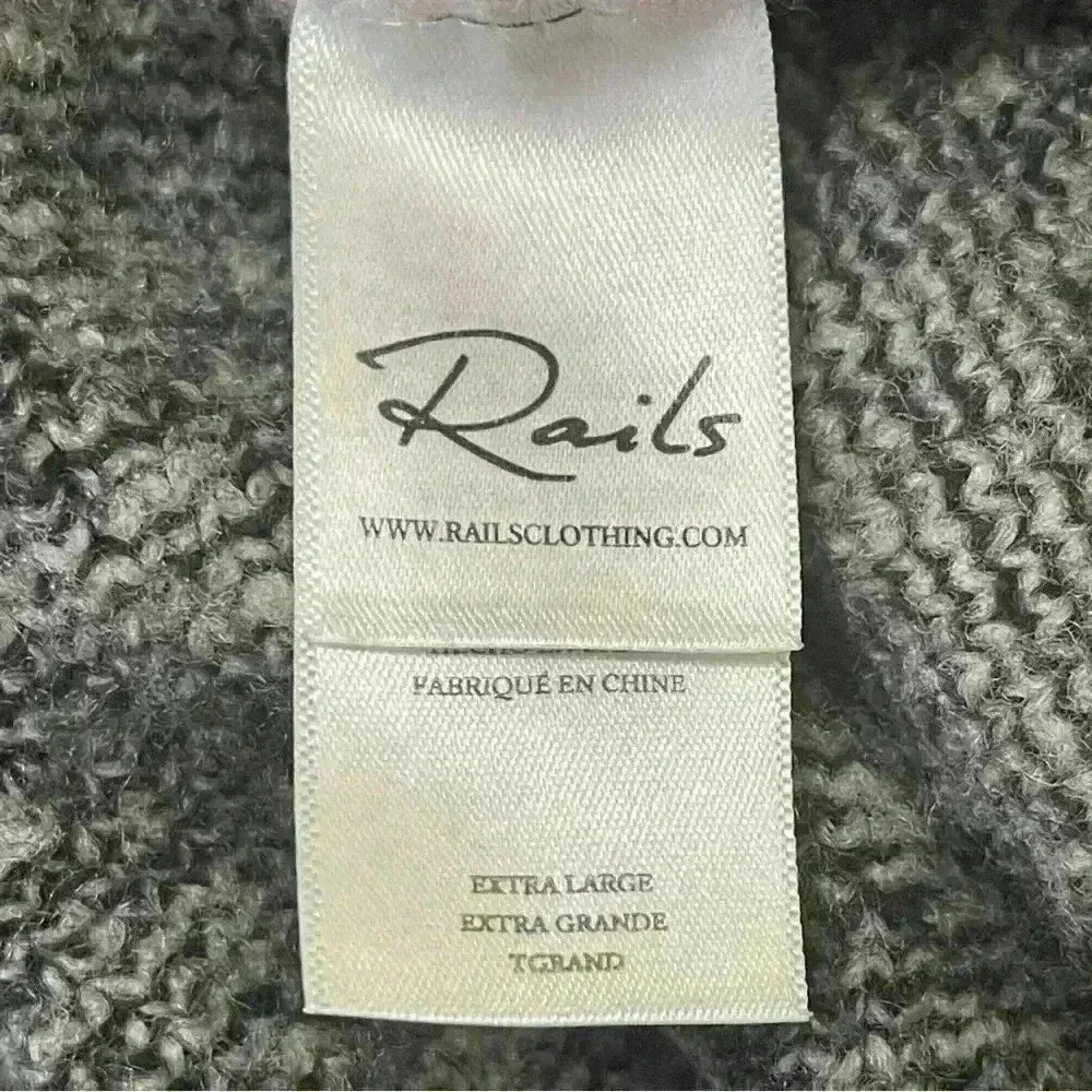 Rails Women's Plaid Cardigan Sweater Ivory Black Size XL Wool Winter Preppy - Picture 10 of 11